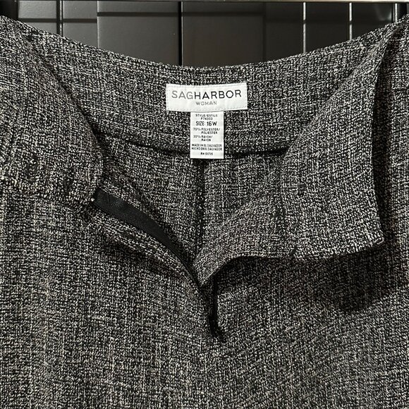 Sag Harbor Skirt Suit 16W Tweed Set NWT Black Gray Blazer Jacket Career Wear - Picture 10 of 12